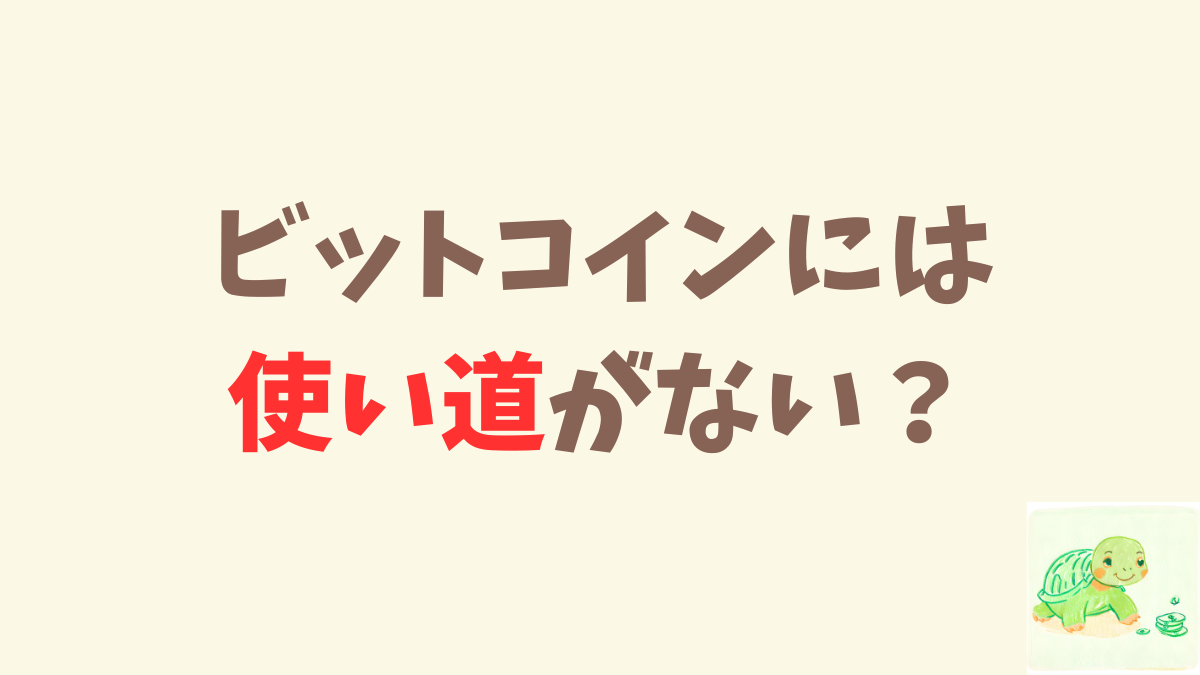 ビットコインは使い道がないから保有してても意味がない？