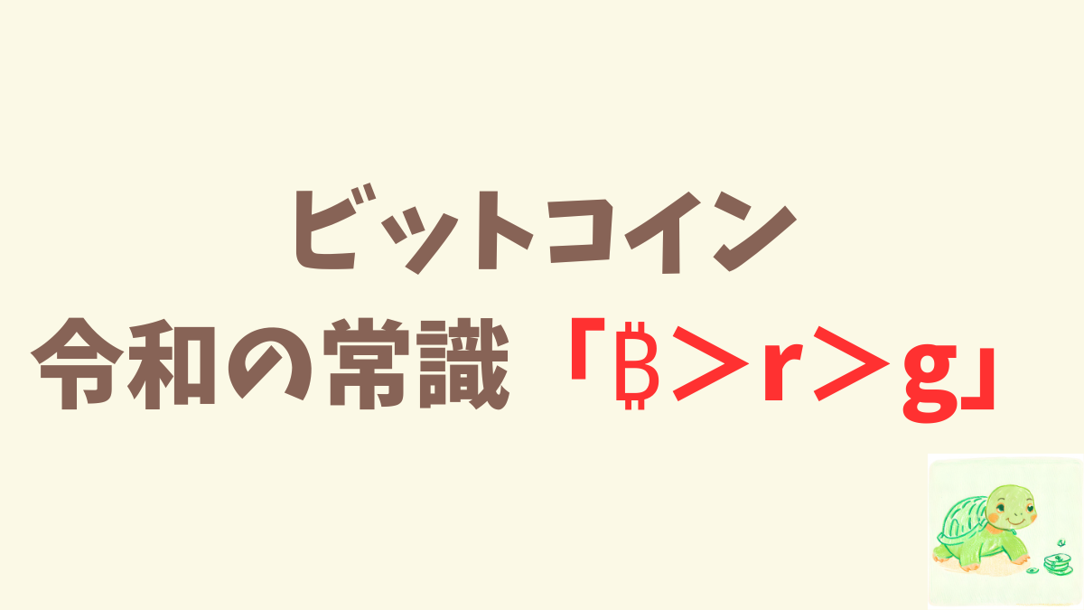 【ビットコイン保有者必見】令和の常識「₿＞r>g」